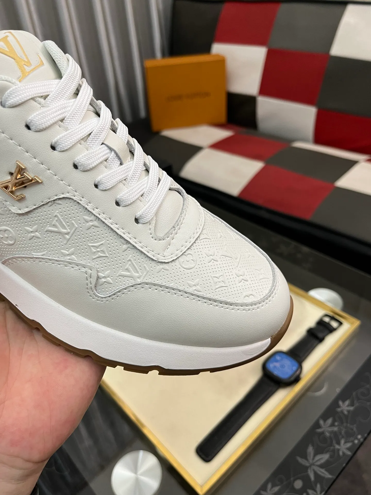 Men's shoes 💰458⌚️⌚️[Louis Vuitton LV] Dad shoes are popular casual sports shoes with outsole, breathable and comfortable, easy to walk, trendy men's versatile fly woven epoxy with ➕leather lining➕Gucci's popular original outsole, sports and running style, super comfortable. Size 38-442️⃣Colors available